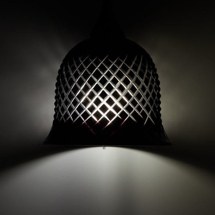 7" W Drake Black Hand Blown Glass Bell Shade Pendant Light