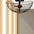 7.125" H Brigitte Black Painted Metal Bowl Shade Ceiling Light hanging from a ceiling