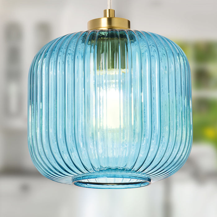 7.25"H Gael Retro Globe Shade Pendant Light against a blurred indoor background
