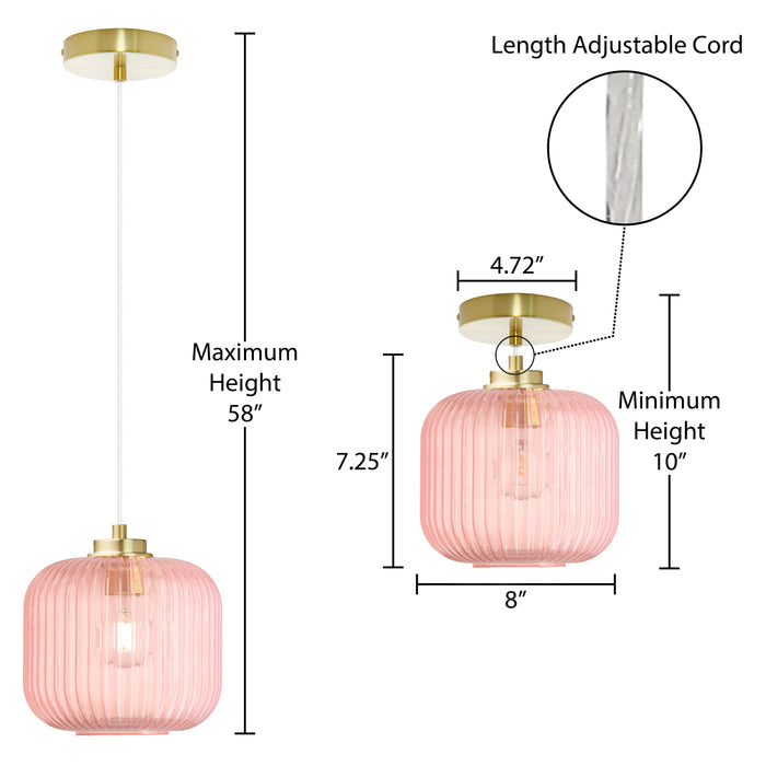 7.25"H Gael Retro Globe Shade Pendant Light
