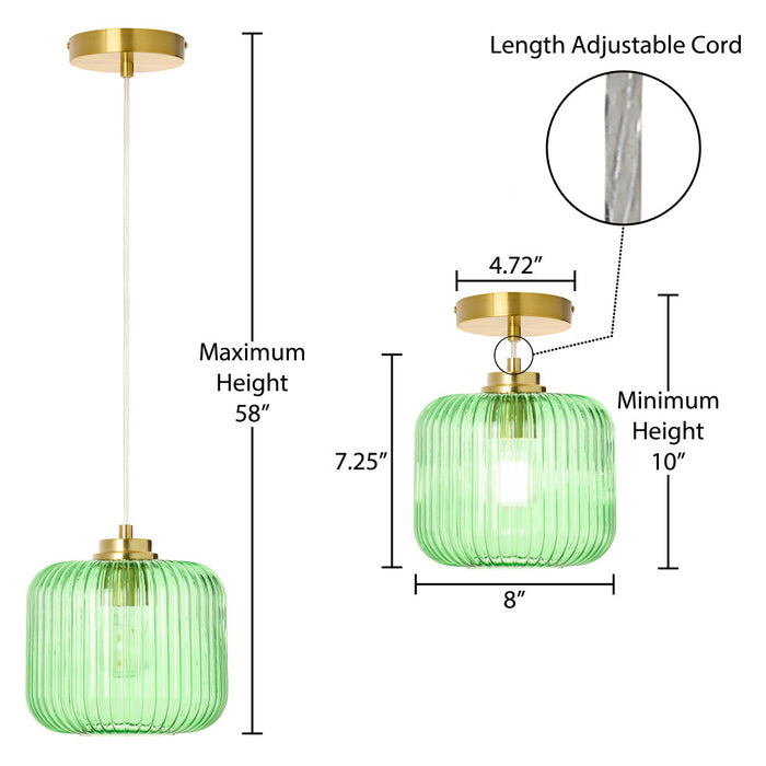 7.25"H Gael Retro Globe Shade Pendant Light