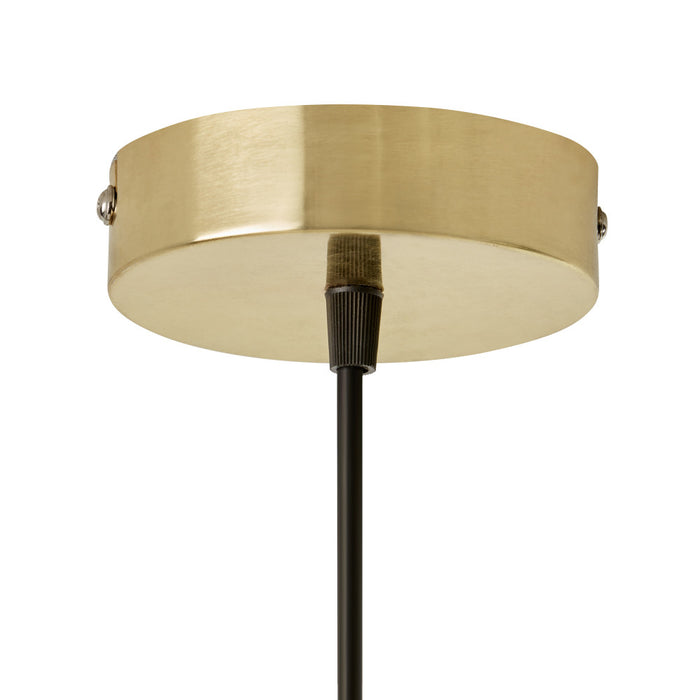 7.5" W Fiona Glam Gold and Clear Glass Drum Shade Pendant