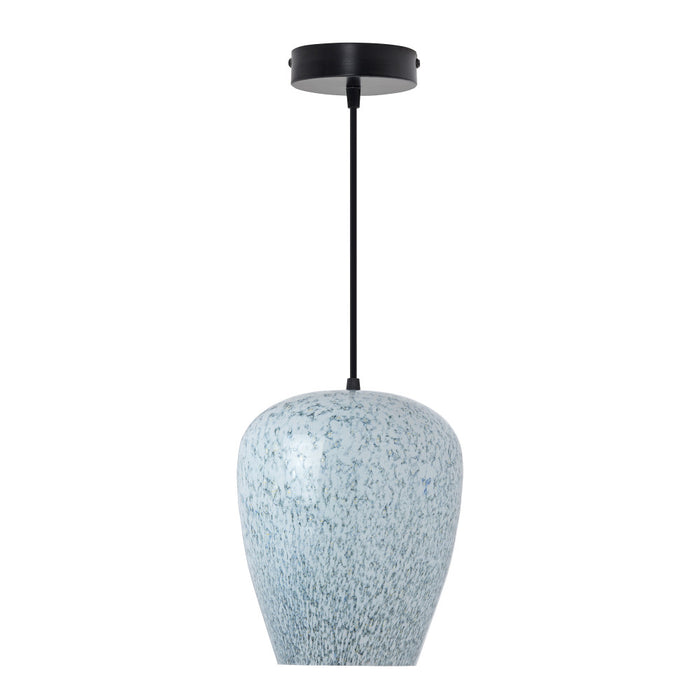 7.8" W Ellison Glam Blue and White Glass Globe Shade Pendant Light-Off