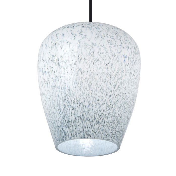 7.8" W Ellison Glam Blue and White Glass Globe Shade Pendant Light. Shade closeup-On