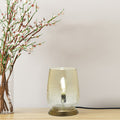 7.9"H Bordeaux Handblown Glass Shade Accent Table Lamp with a vase of branches on a wooden surface