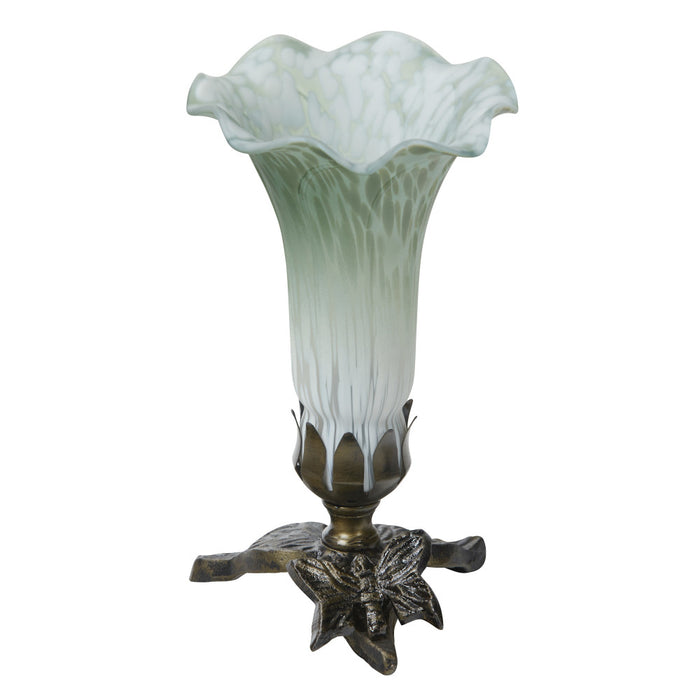 8" H Lily Glass Accent Lamp. Shade closeup-Off