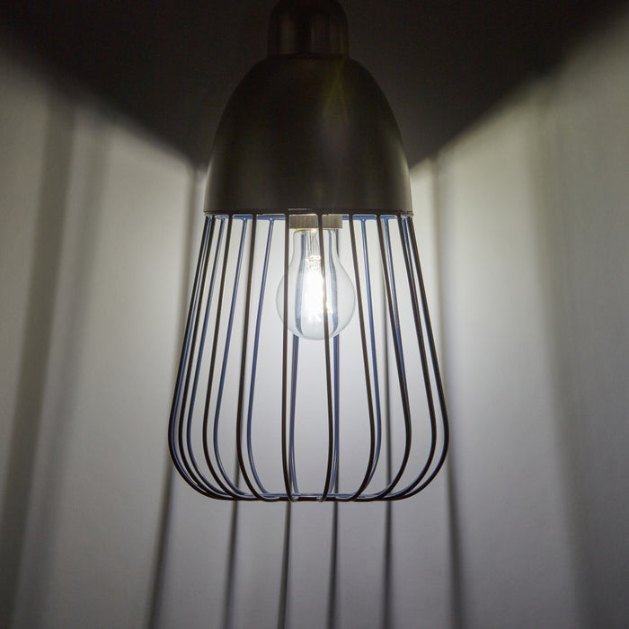 8.25" W Taylor Industrial Blue and Silver Cone-Like Shade Pendant