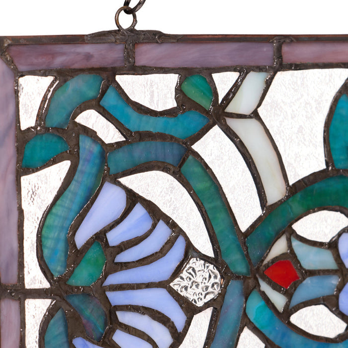 8.5"H Starla Rectangular Stained Glass Pub Window Panel