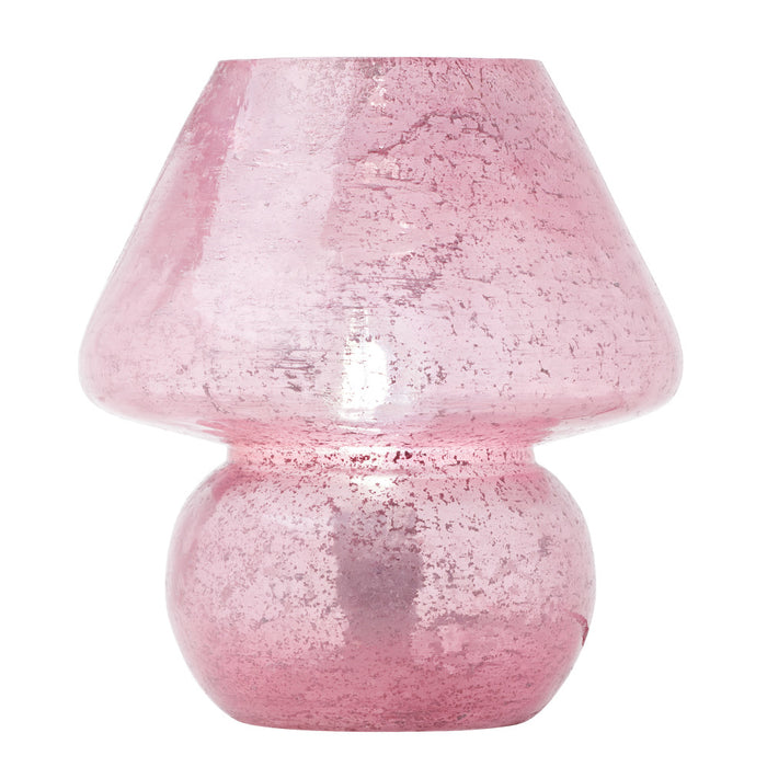 8.75" H Betsy Mushroom Pink Glass Accent Lamp-On