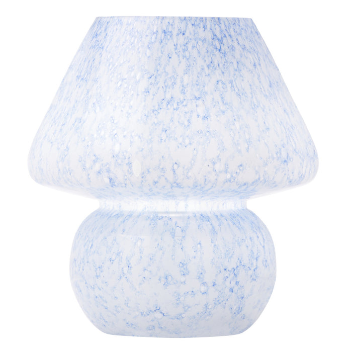 8.75" H Celeste Blue/White Mushroom Accent Lamp-On