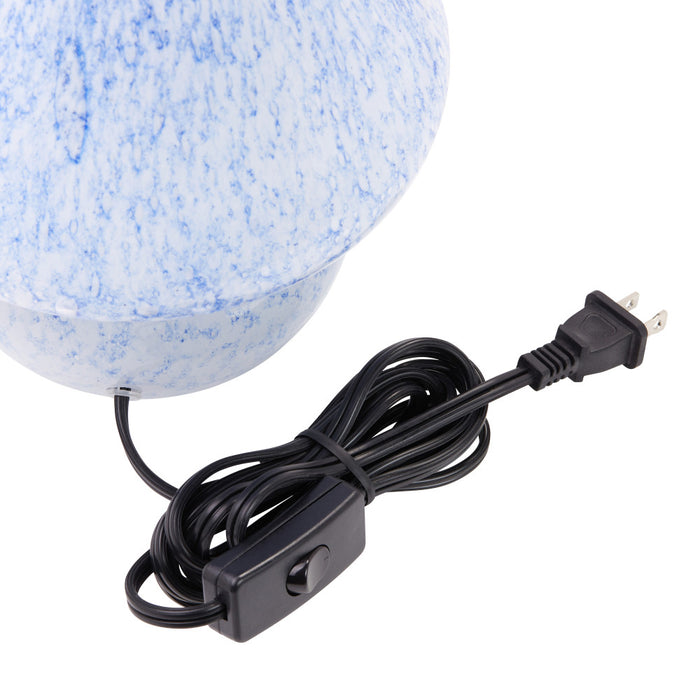 8.75" H Celeste Blue/White Mushroom Accent Lamp