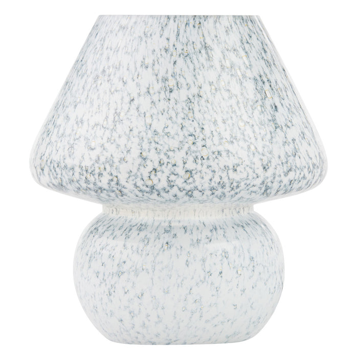 8.75" H Celeste Green/Blue/White Glass Mushroom Accent Lamp-On