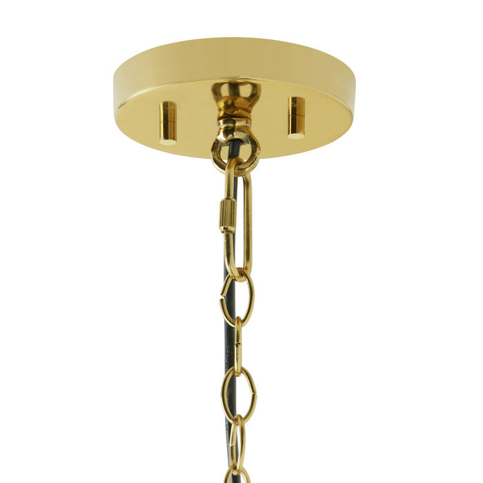 9 in. Gold 1-Light Pendant with Gold and Cream Ombre Mercury Glass Shade