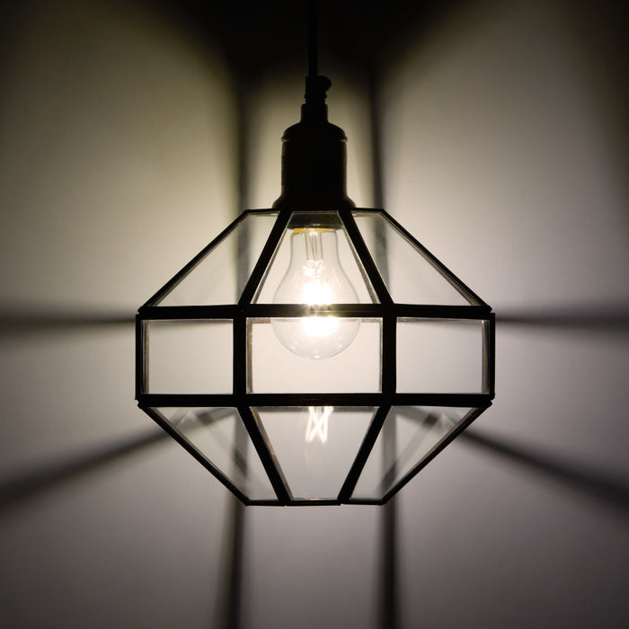 9" W Bettany Bohemian Clear Globe Shade Pendant Light
