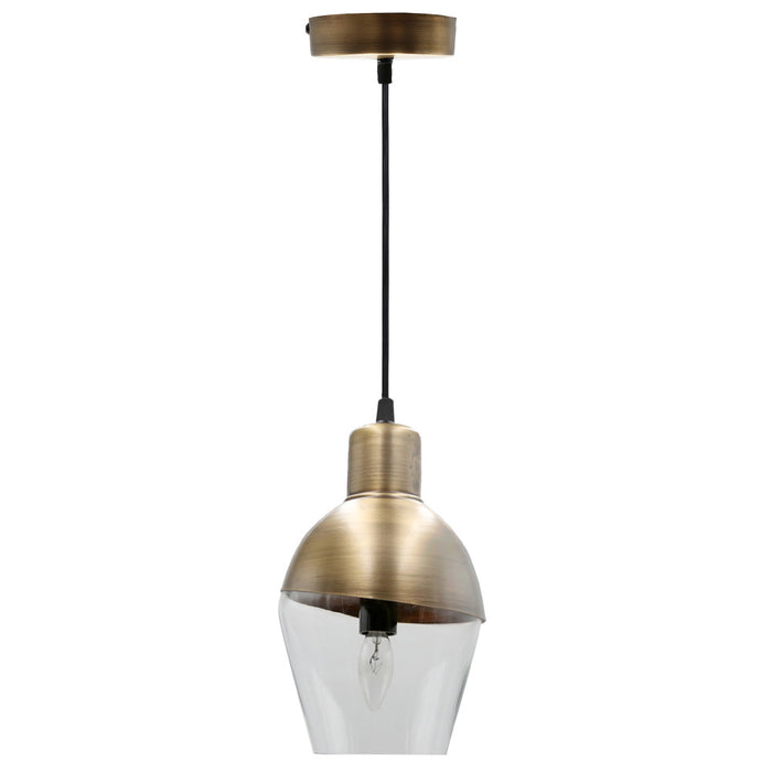 9.25" Asymmetrical Golden Glass 1-Light Pendant-Off