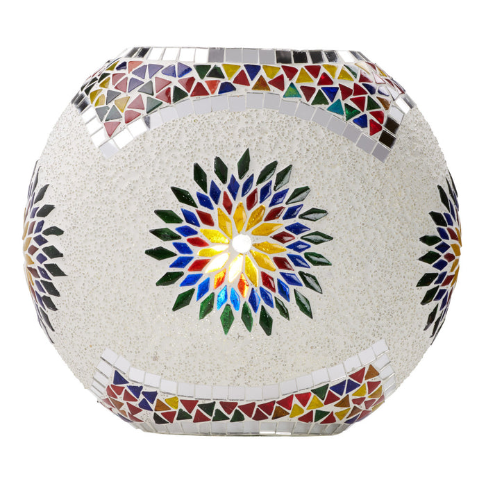 9.5" H Juliette Multicolor Globe Shade Mosaic Glass Accent Lamp-On