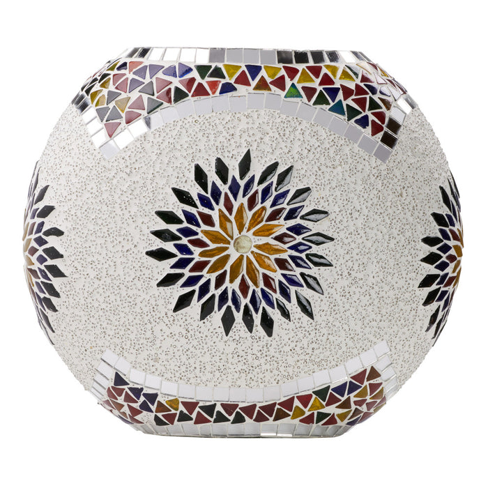 9.5" H Juliette Multicolor Globe Shade Mosaic Glass Accent Lamp-Off