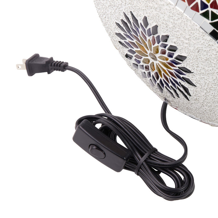 9.5" H Juliette Multicolor Globe Shade Mosaic Glass Accent Lamp