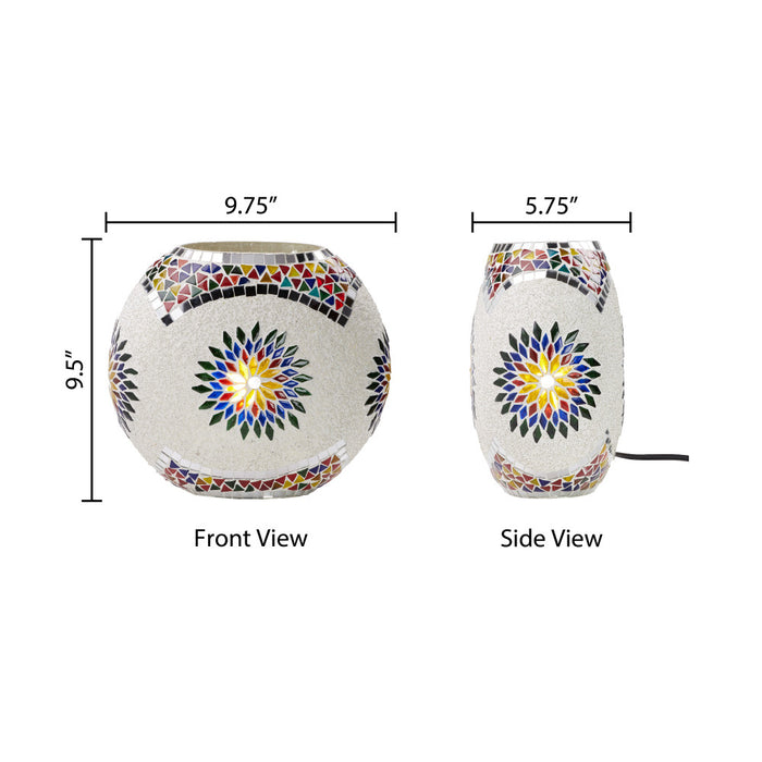 9.5" H Juliette Multicolor Globe Shade Mosaic Glass Accent Lamp