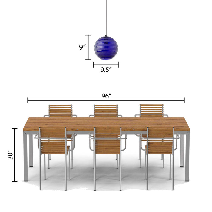 9.5" W Scarlett Modern Blue Blown Glass Globe Shade Pendant Light