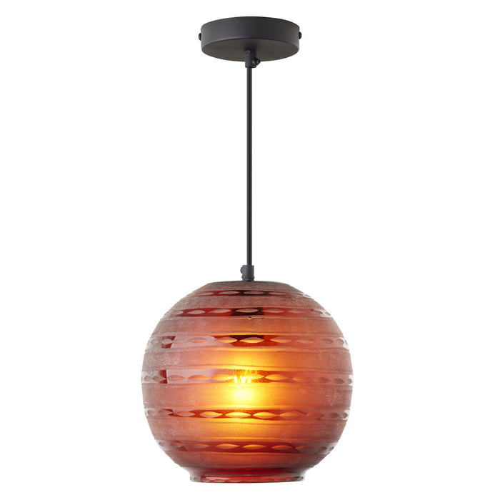 9.5" W Scarlett Modern Red Blown Glass Globe Shade Pendant Light-On