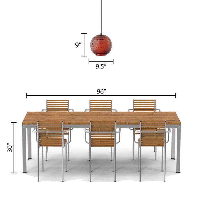 9.5" W Scarlett Modern Red Blown Glass Globe Shade Pendant Light