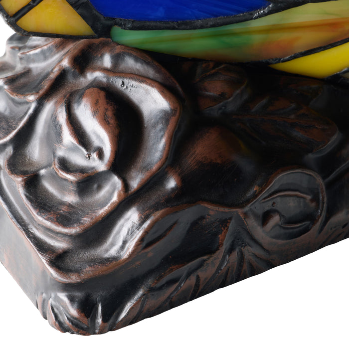 9.5"H Stained Glass Butterfly Wings Accent Lamp