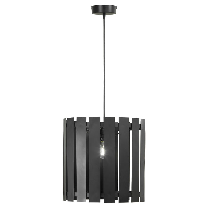 9.75" W 1-Light Westley Black Metal Pendant-On