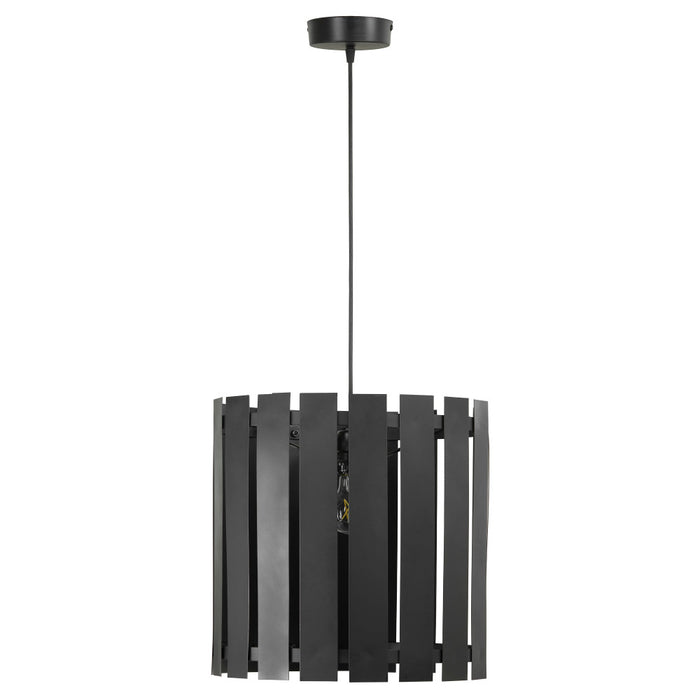 9.75" W 1-Light Westley Black Metal Pendant-Off