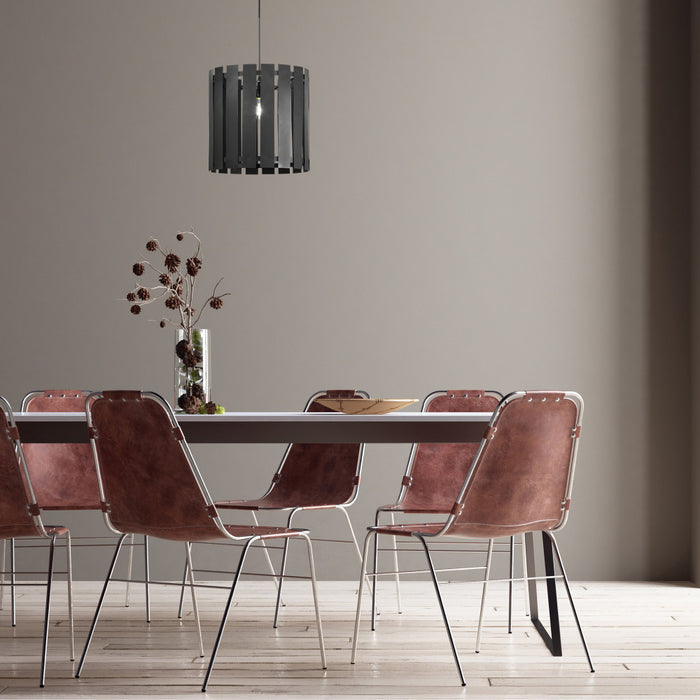 9.75" W 1-Light Westley Black Metal Pendant