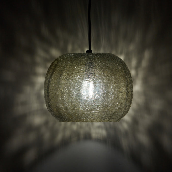 9.75" W Linda Glam Style Black and Subtle Green Luster Hand Blown Glass Shade Hanging Pendant Light