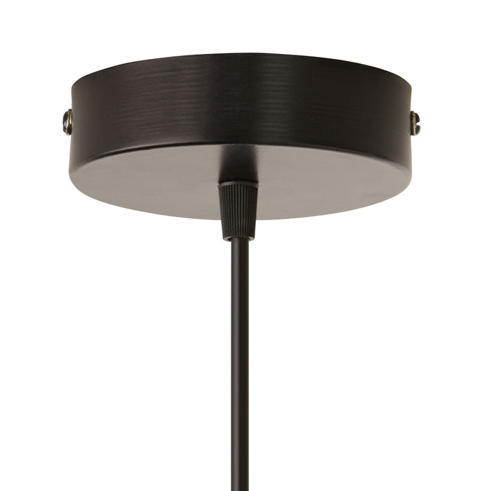 9.75" W Scottie Glam Clear Textured Glass & Black Metal Globe Shade Pendant Light