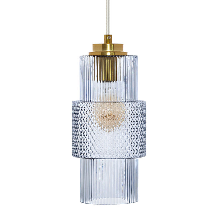 9.75"H Parker Pillar Shade Pendant Light. Shade closeup-Off
