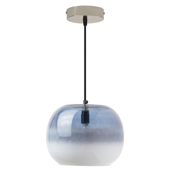 9.8" W Danielle Glam Blue/White Ombre Glass Globe Shade Pendant Light-Off