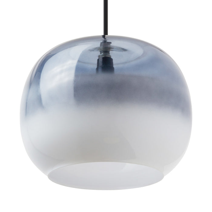 9.8" W Danielle Glam Blue/White Ombre Glass Globe Shade Pendant Light. Shade closeup-n