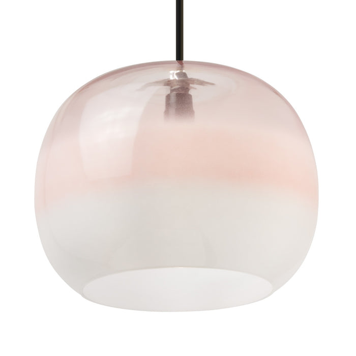 9.8" W Danielle Glam Pink/White Ombre Glass Globe Shade Pendant Light. Shade closeup-On