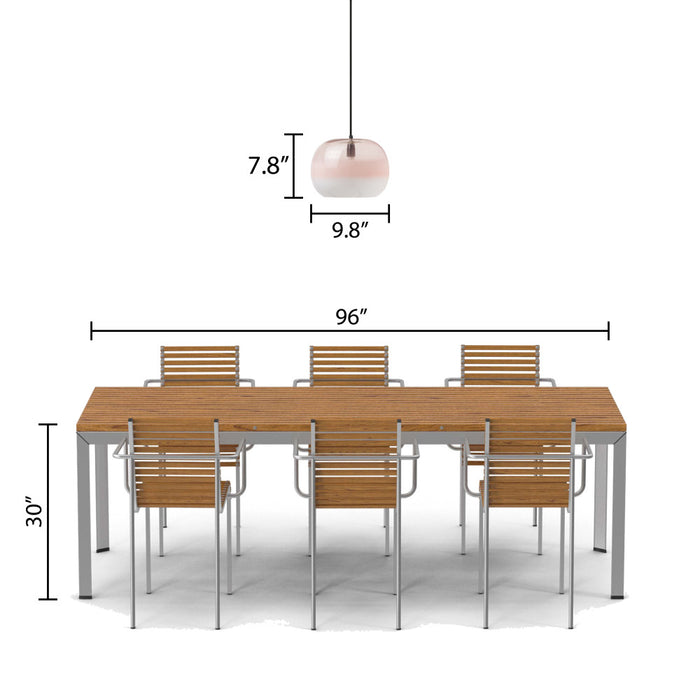 9.8" W Danielle Glam Pink/White Ombre Glass Globe Shade Pendant Light