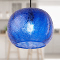 9.8" W Marley Glam Blue Handblown Glass Globe Shade Pendant Light against a blurred indoor background