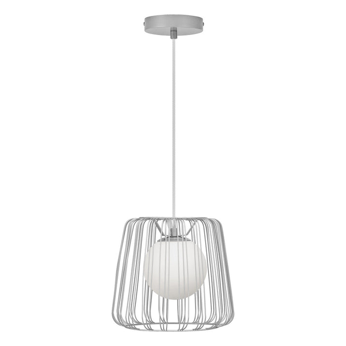 9.875"W Lucai Caged Globe Shade Pendant Light-Off