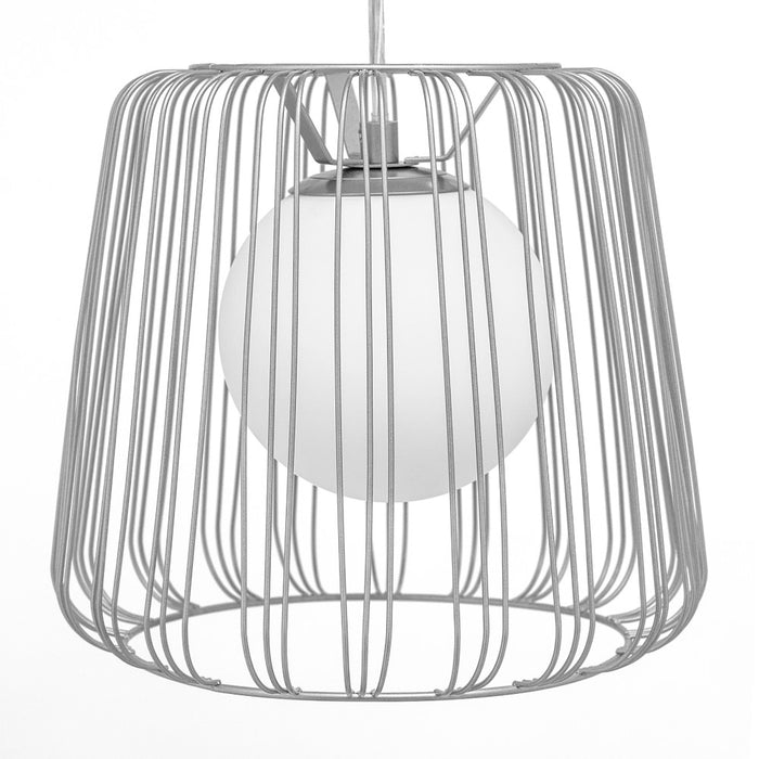 9.875"W Lucai Caged Globe Shade Pendant Light. Shade closeup-Off