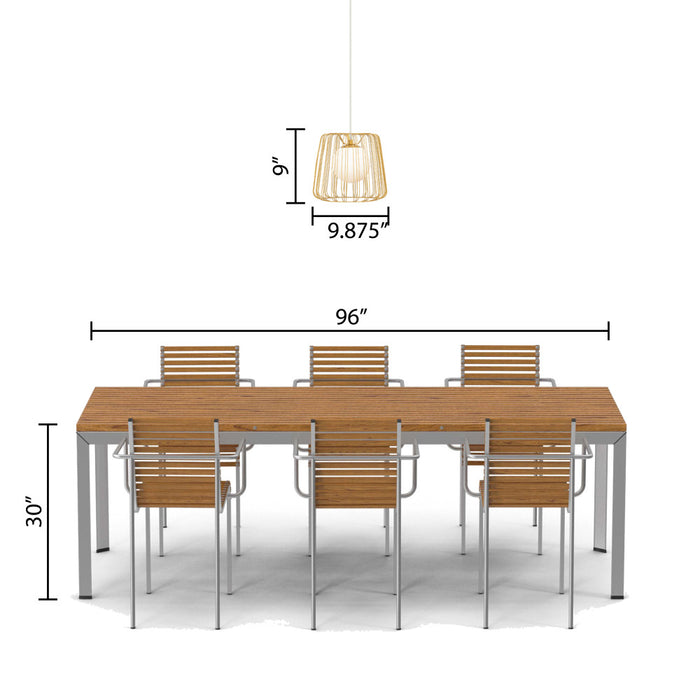 9.875"W Lucai Caged Globe Shade Pendant Light