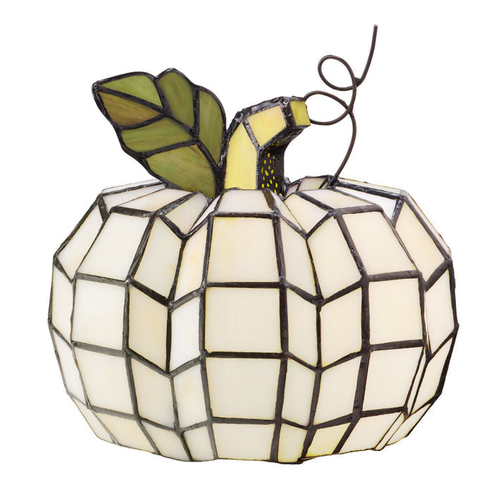 9"H Patch the Pumpkin Stained Glass Accent Lamp -On