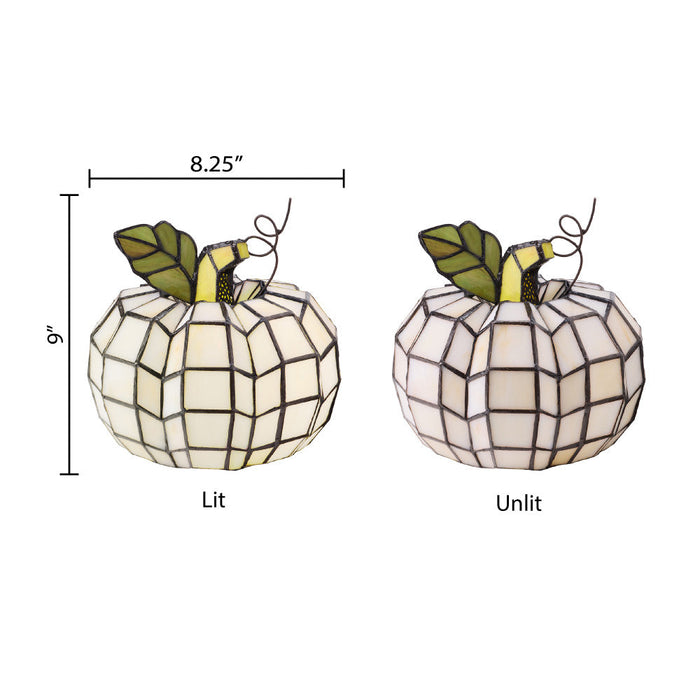 9"H Patch the Pumpkin Stained Glass Accent Lamp