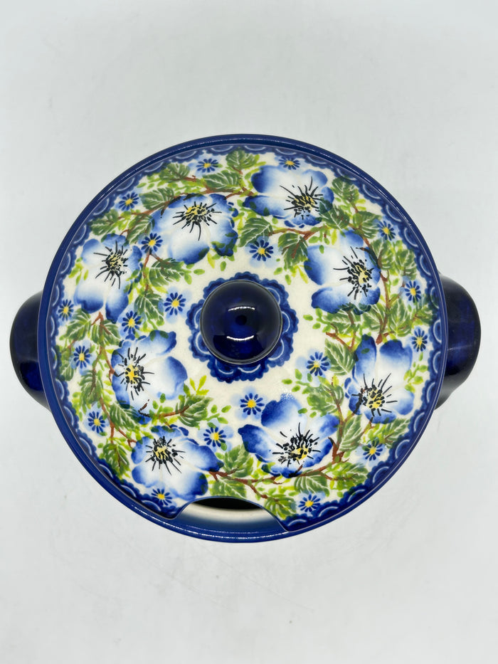 Tureen w/Notched Hole ~ Blue Floral - A2