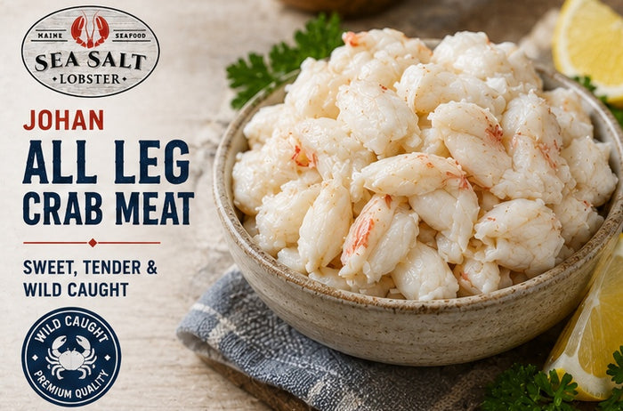 All-leg Jonah crab meat in a one pound container