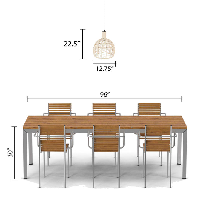 Anders 12.75"W Black and White Bell Pendant Light