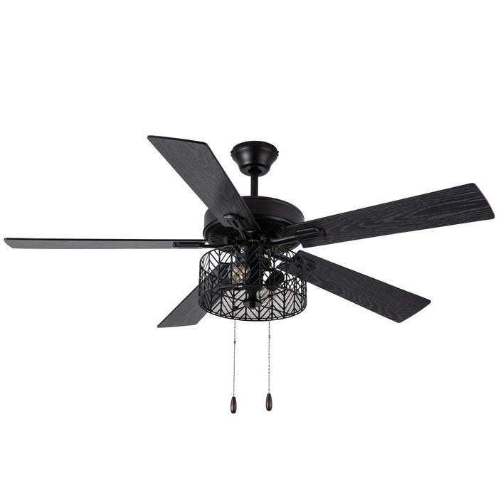 Aria Black 52 in. Ceiling Fan With 2 LED Lights-Off