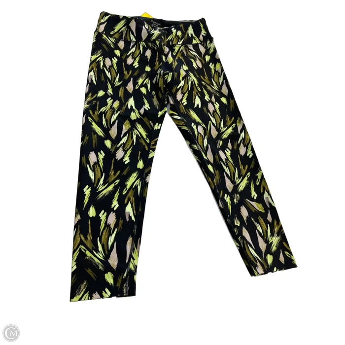 Athletic Capris By Calvin Klein Performance In Black & Green, Size: L