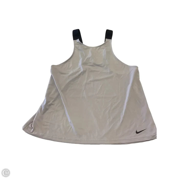 Athletic Tank Top By Nike Apparel In Black & Tan, Size: S