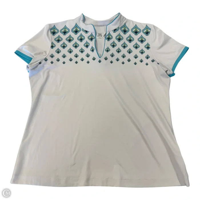Athletic Top Short Sleeve By Tail In Blue & White, Size: L